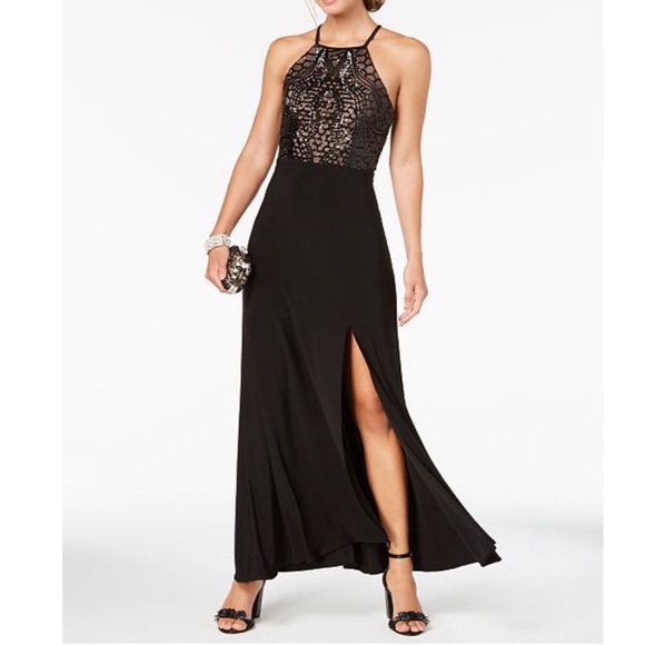 Night Way Collections Dresses & Skirts - Black and Nude Gown